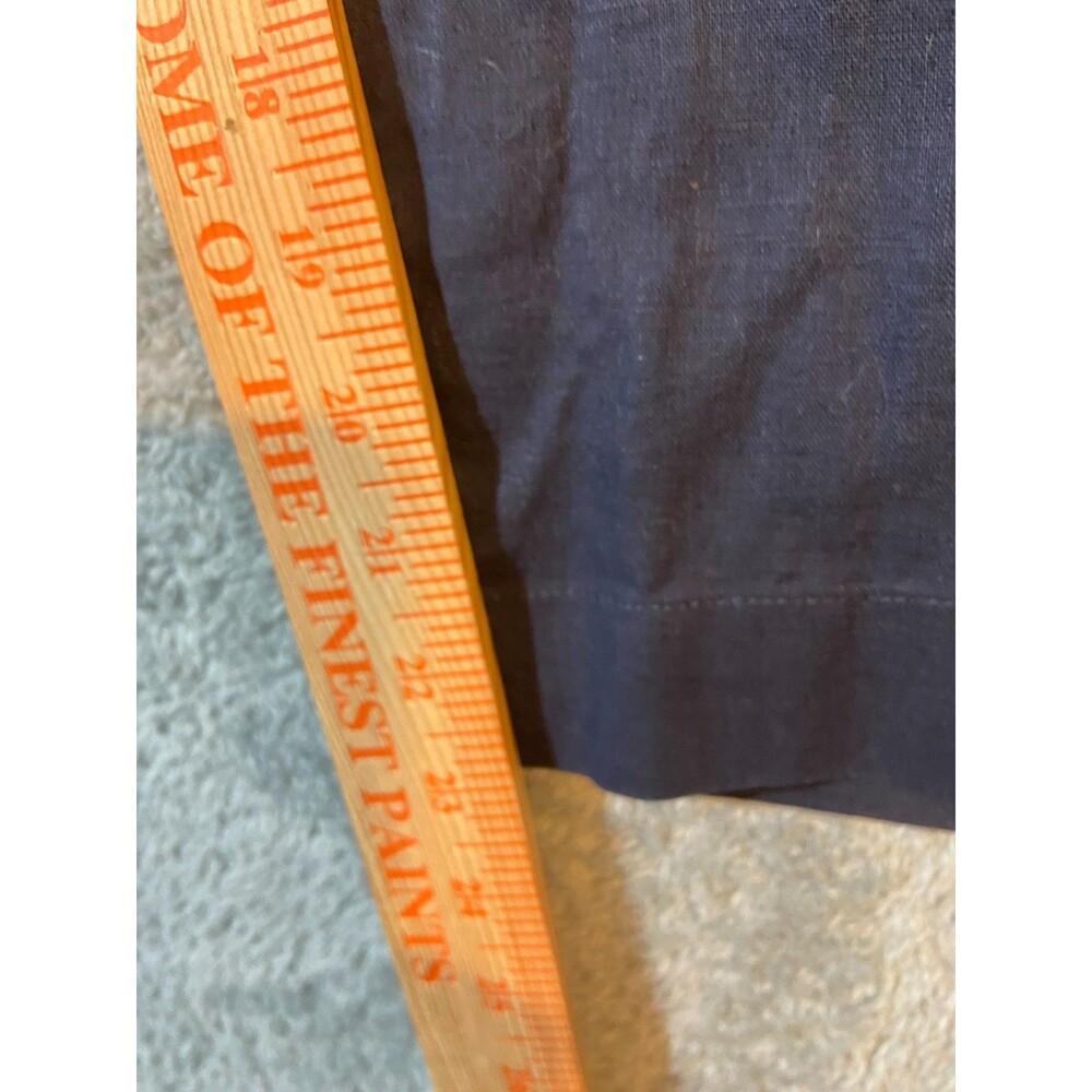 Lee Linen Blend Cropped Pants Size 14 straight Leg Front Tie Navy Blue Size 14 - Picture 9 of 13